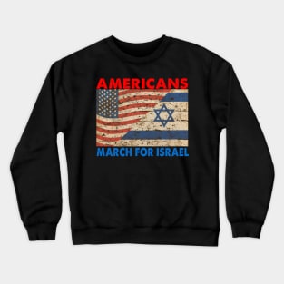 Americans For Israel US Flag Israel Flag Vintage Crewneck Sweatshirt